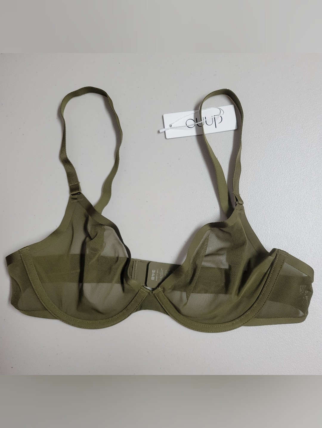 Cuup Nwt The Plunge-Mesh Underwire Bra Size 34b In Moss. — image 2 of 8
